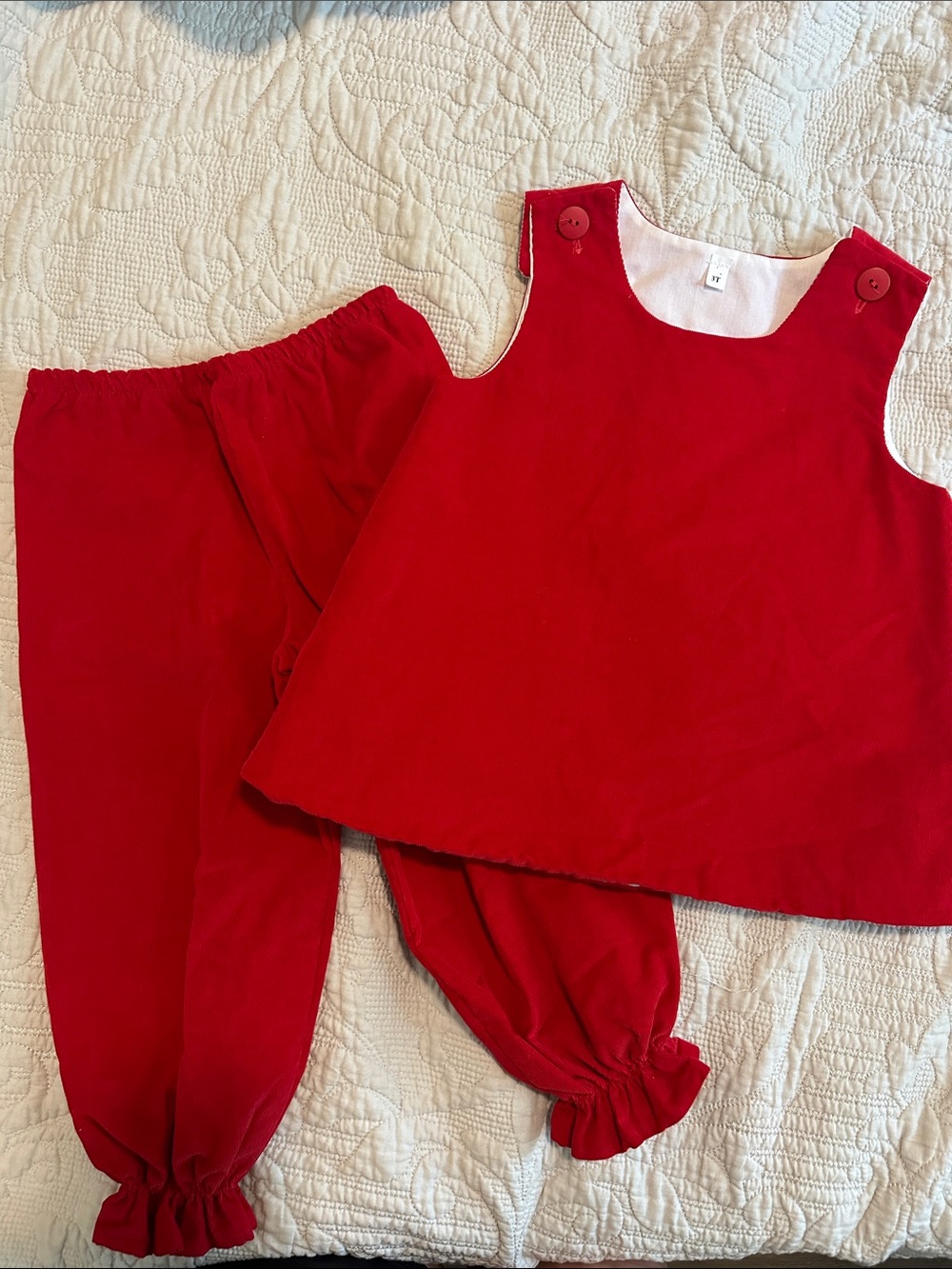Boutique girl's Red Two-Piece outfit - Christmas Top & Pants size 3